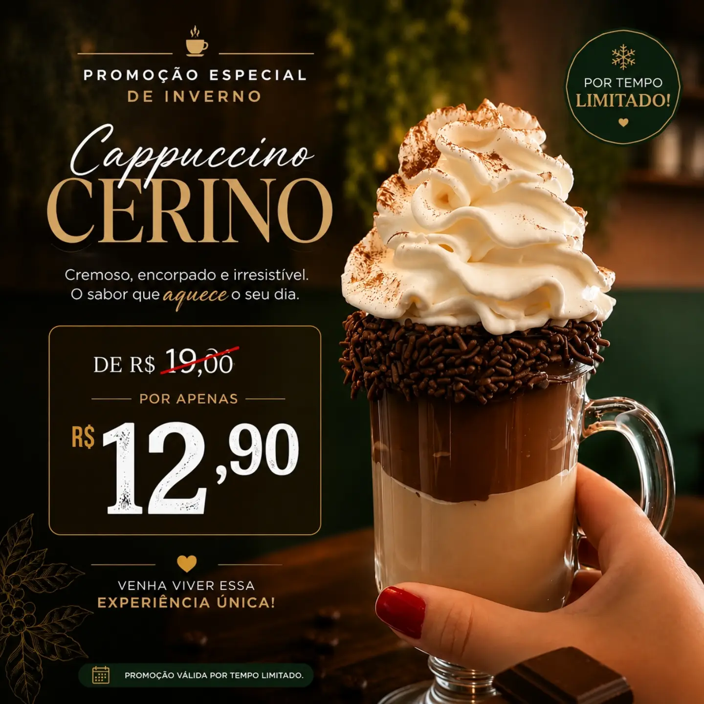 Mochaccino especial com chantilly